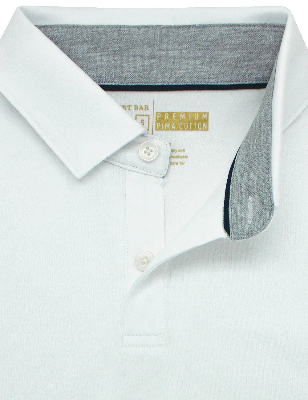 Pima Cotton Hidden Button Down Collar Slim Fit Short Sleeve Polo T-Shirt — The Shirt Bar