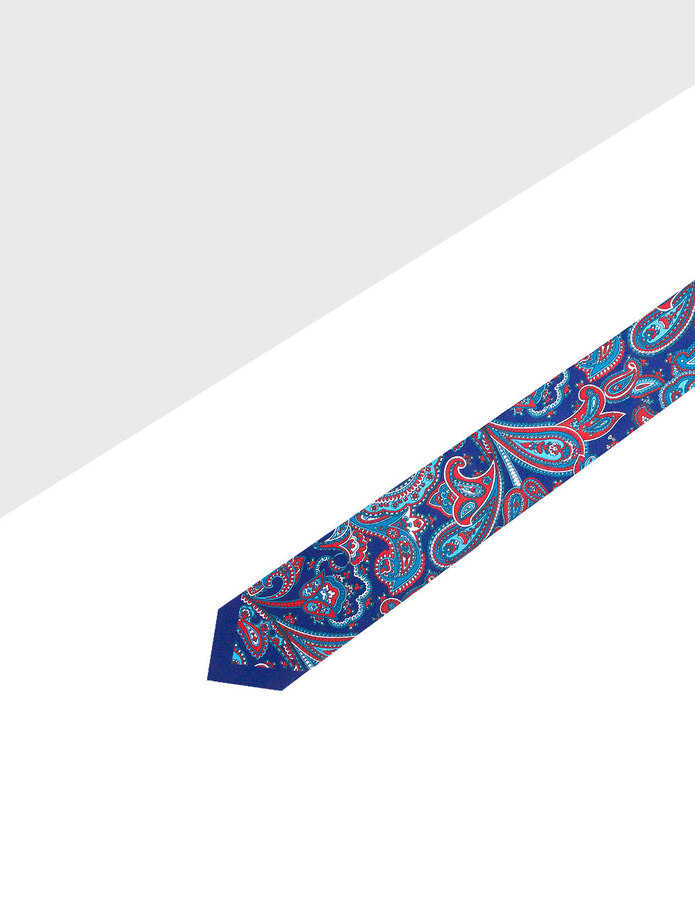 Navy with Red Paisley Print Woven Necktie