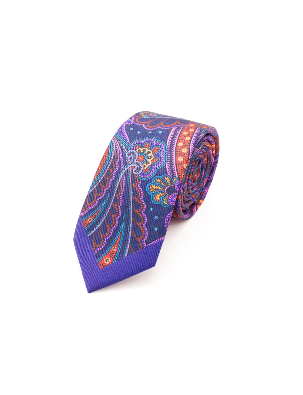 Purple Paisley Print Woven Necktie
