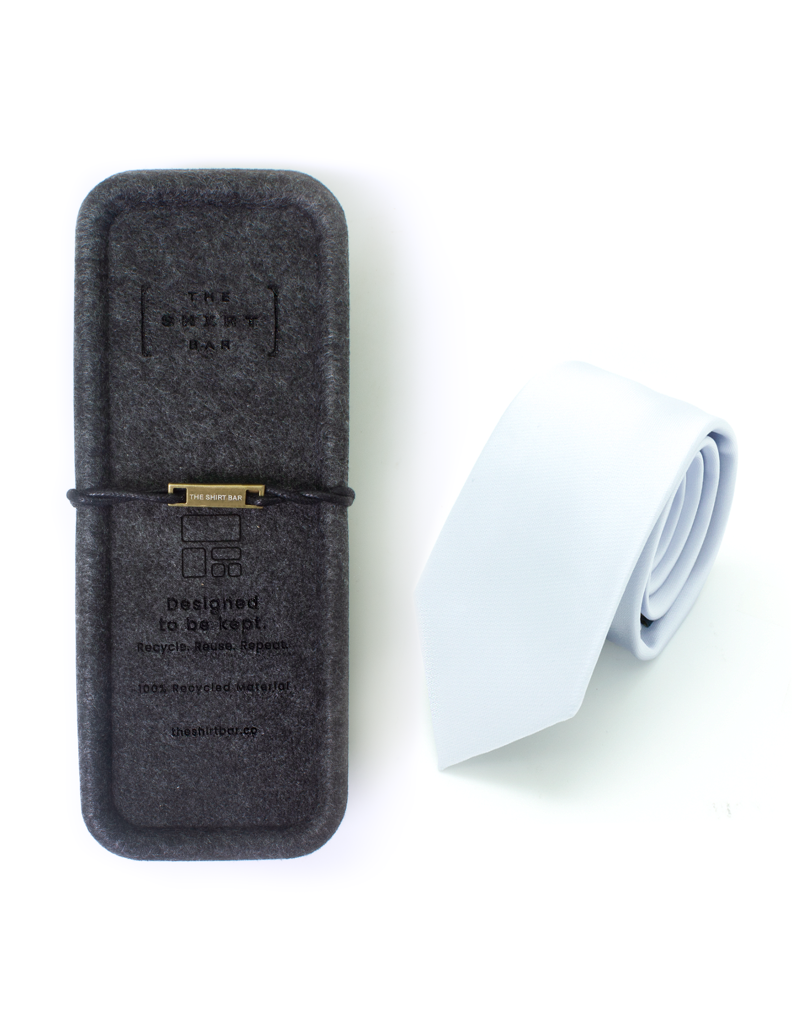 Solid Light Grey Woven Necktie