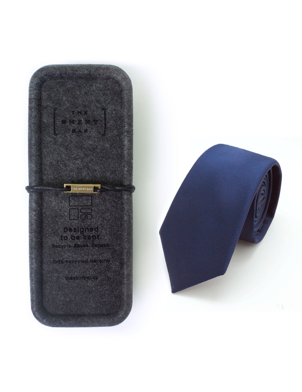 Solid Space Navy Spill Resist Woven Necktie