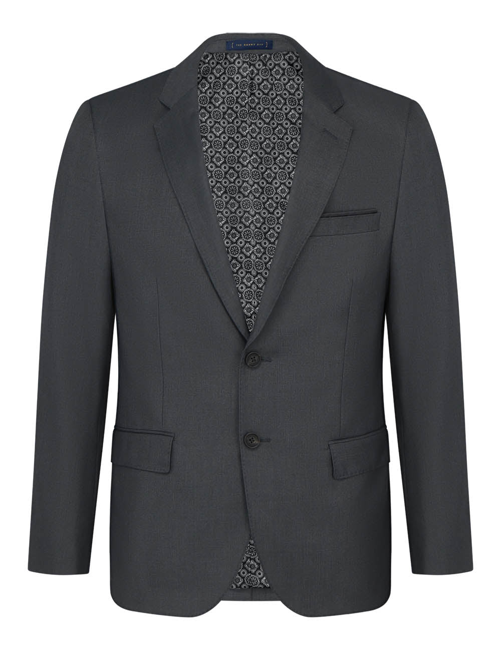 Dark Grey Twill Tailored Fit Single Breasted Suit Jacket
