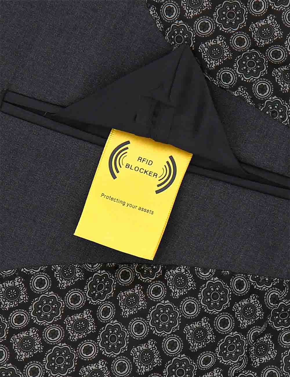 Dark Grey Twill Tailored Fit Single Breasted Suit Jacket