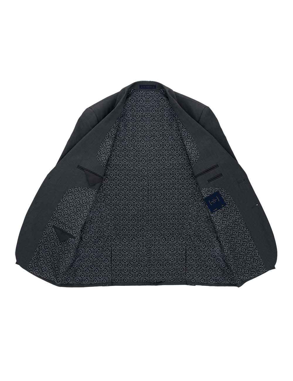 Dark Grey Twill Tailored Fit Single Breasted Suit Jacket