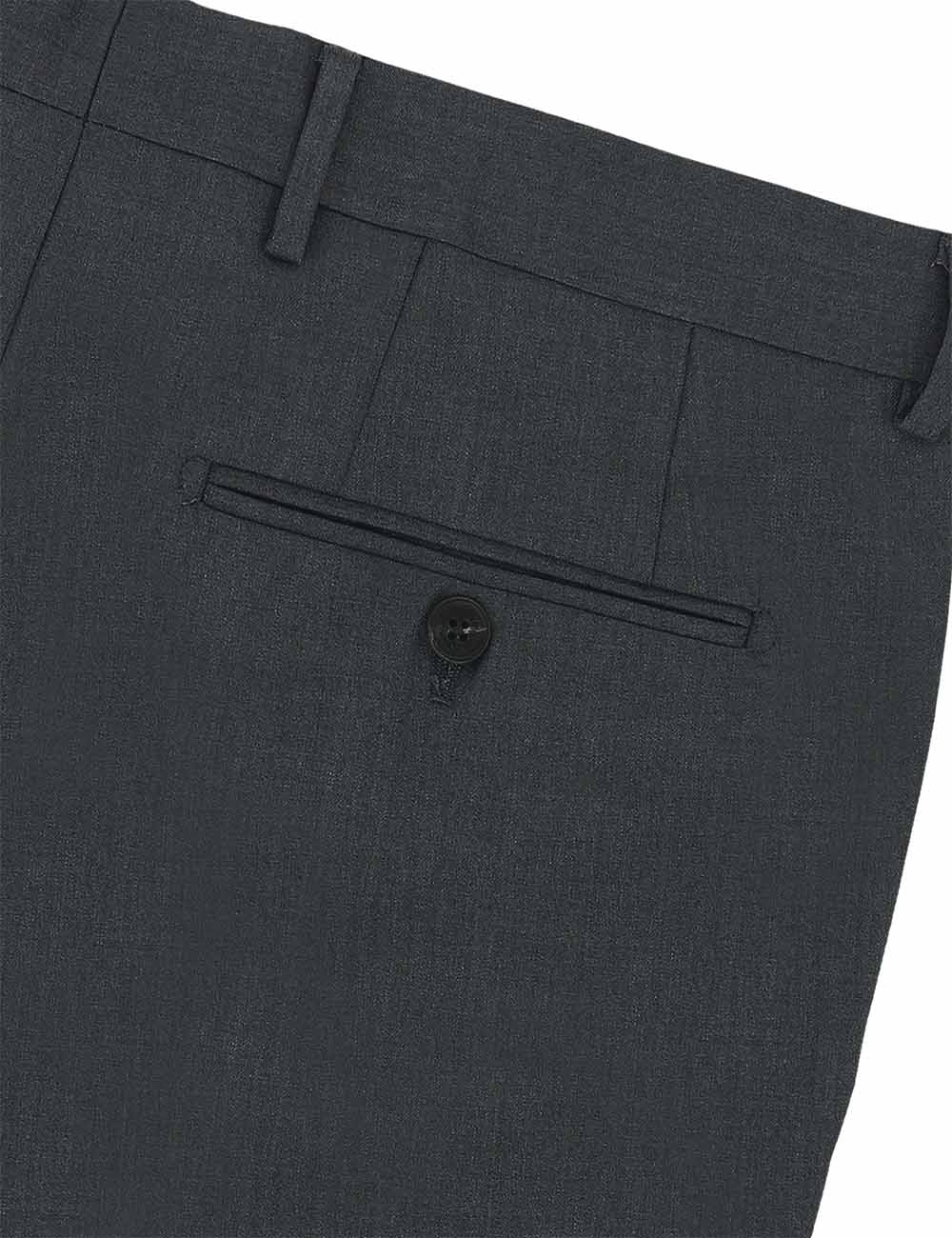Dark Grey Twill Tailored Fit Suit Pants