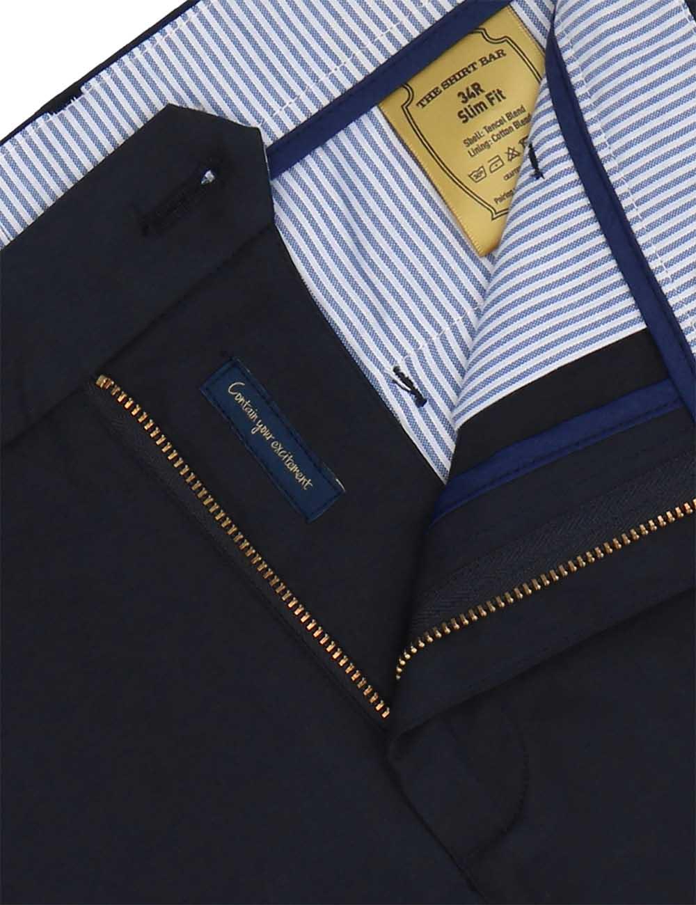 Navy Tencel Slim Fit Casual Pants (almost out of stock) — The Shirt Bar
