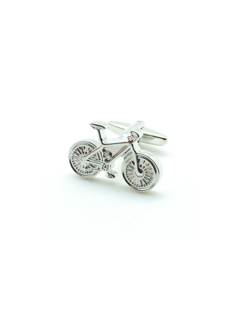 Silver Racing Bicycle Cufflink