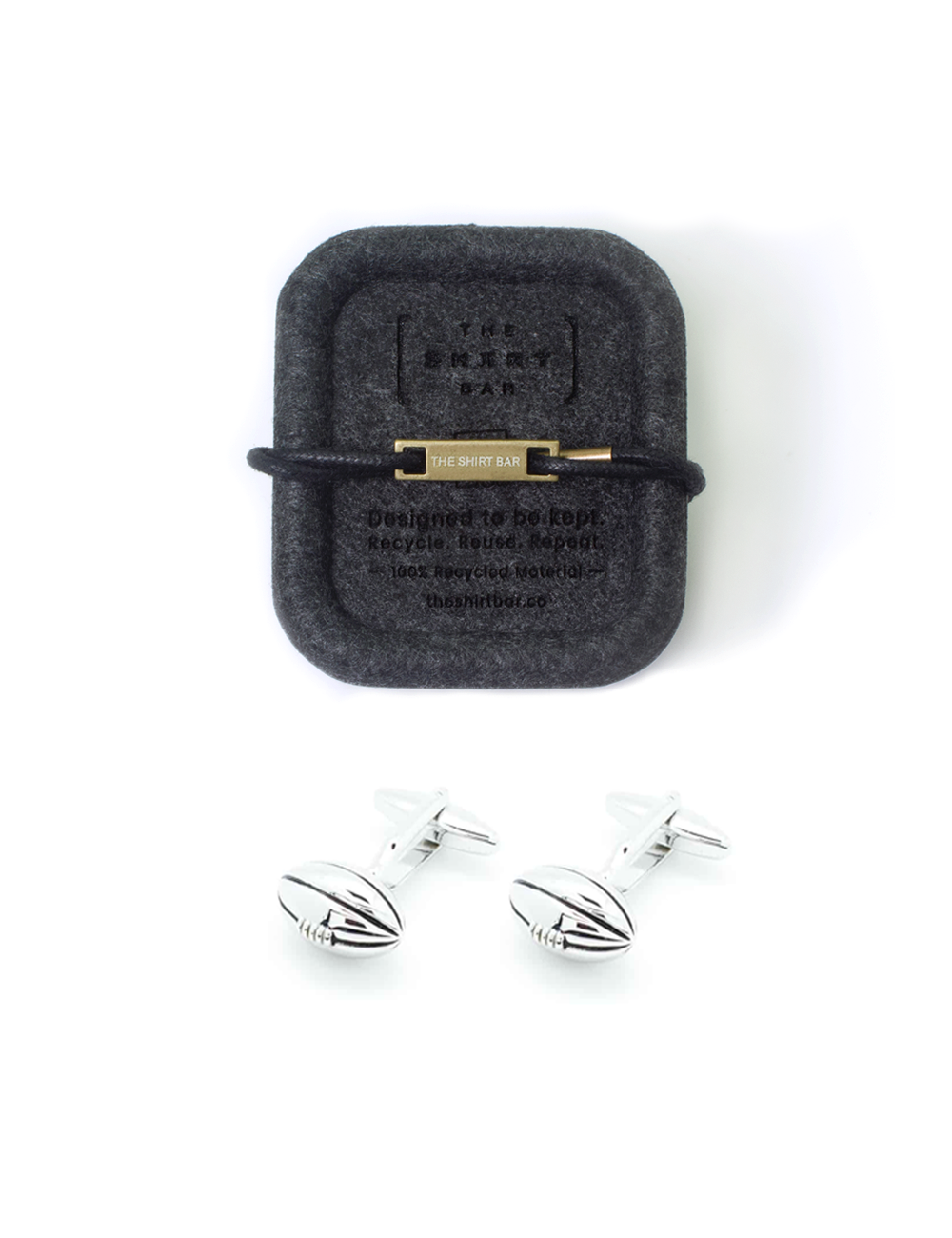 Silver Rugby Ball Cufflink