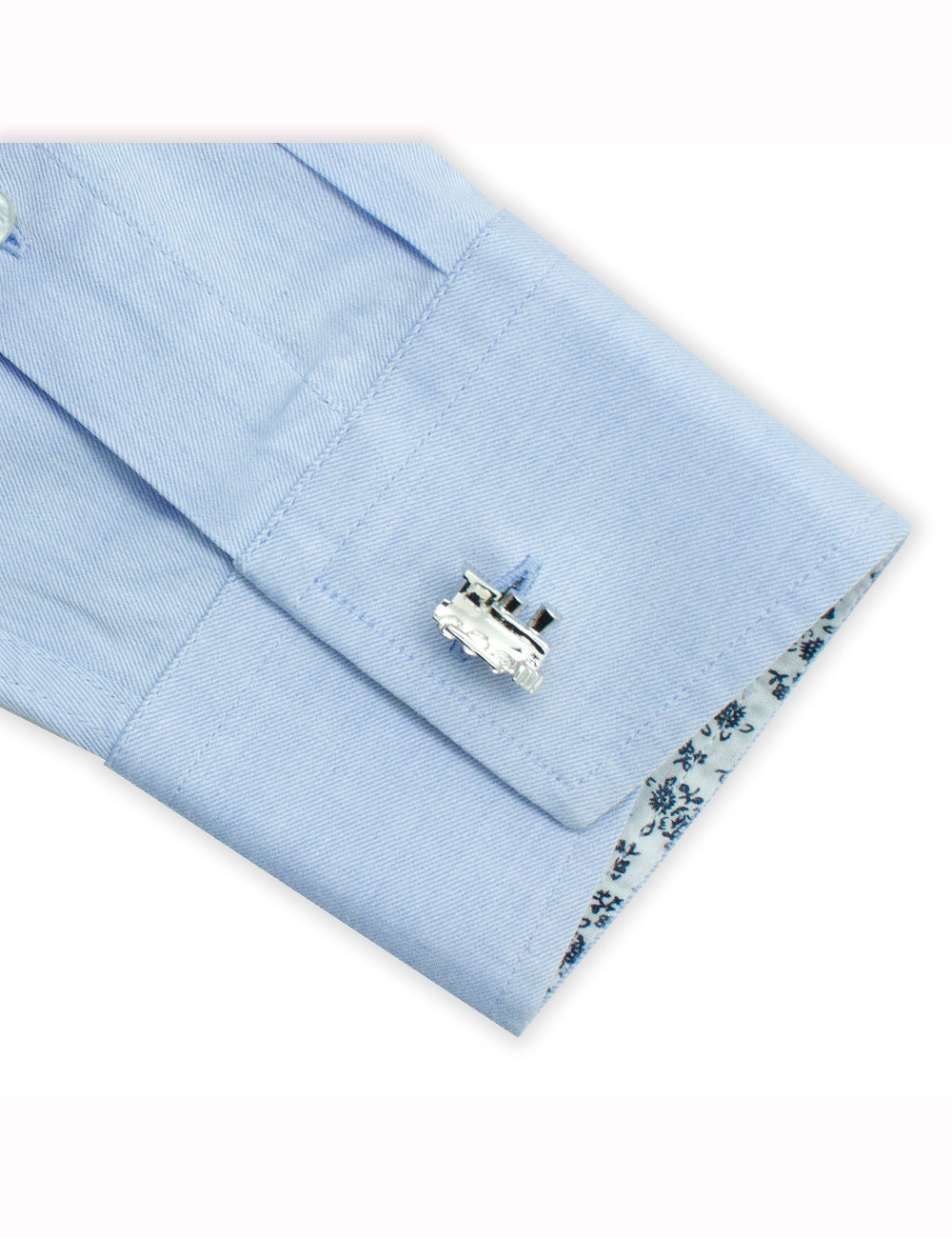 Silver Steam Locomotive Train Cufflink — The Shirt Bar