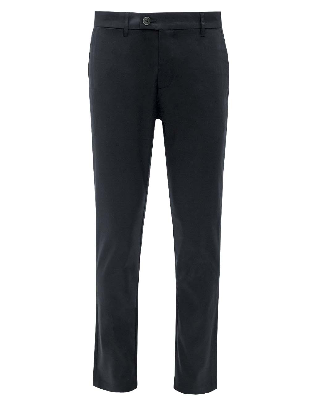 Black Tencel Slim Fit Casual Pants