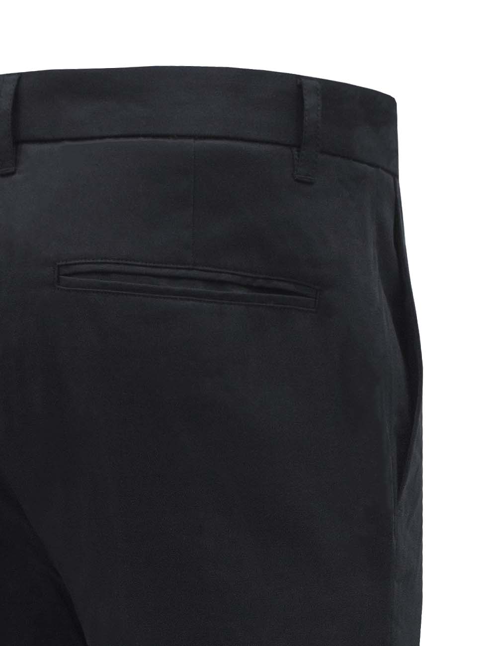 Black Tencel Slim Fit Casual Pants