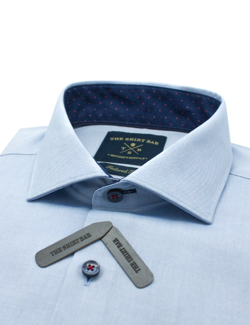 Solid Blue 2 Ply Easy Spread Collar Easy Iron Slim Fit Long Sleeve Shirt
