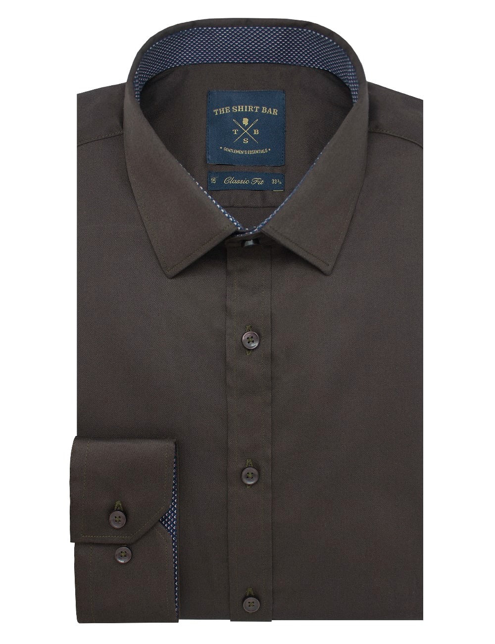 Solid Brown Modern Fit Long Sleeve Shirt