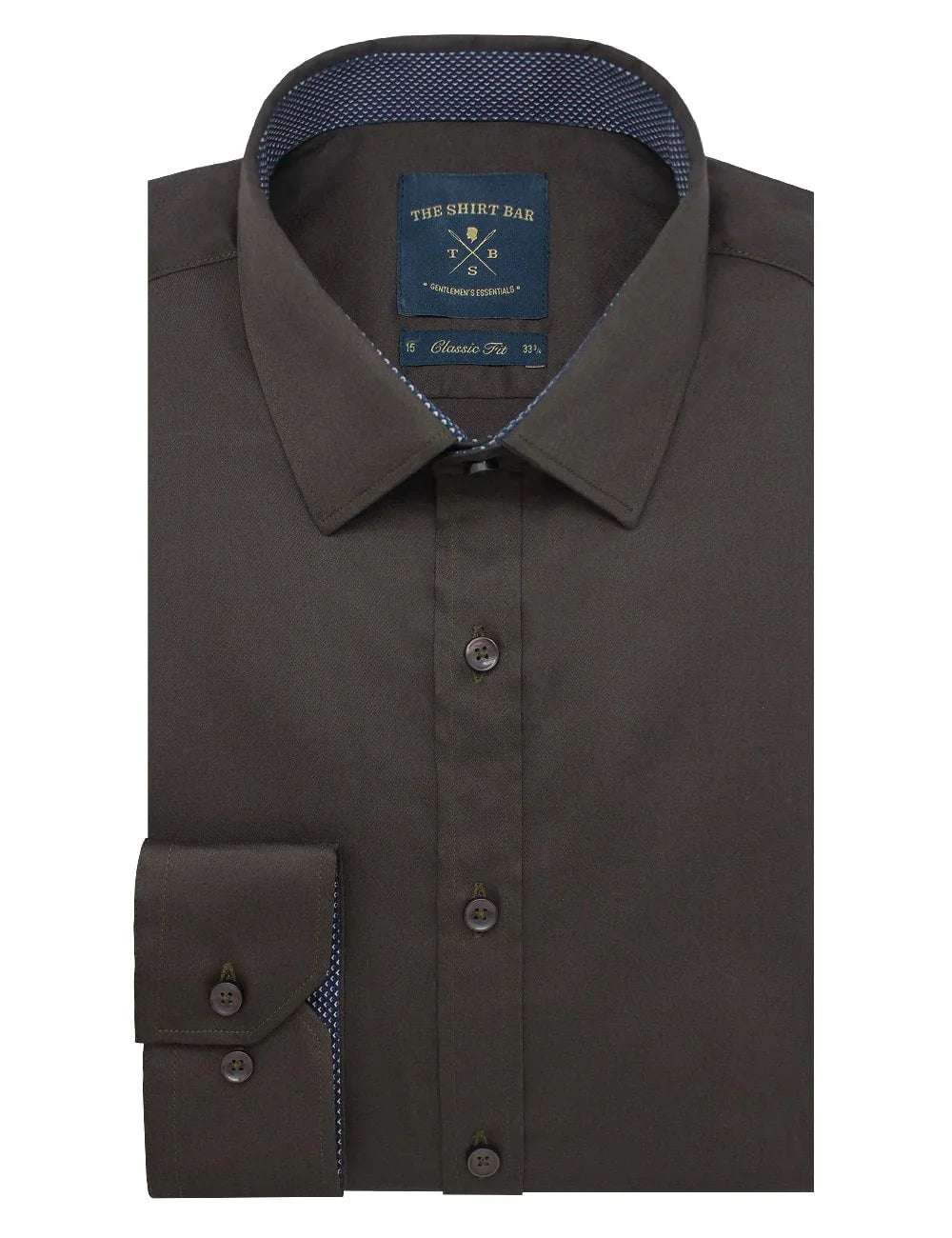 Solid Brown Modern Fit Long Sleeve Shirt — The Shirt Bar