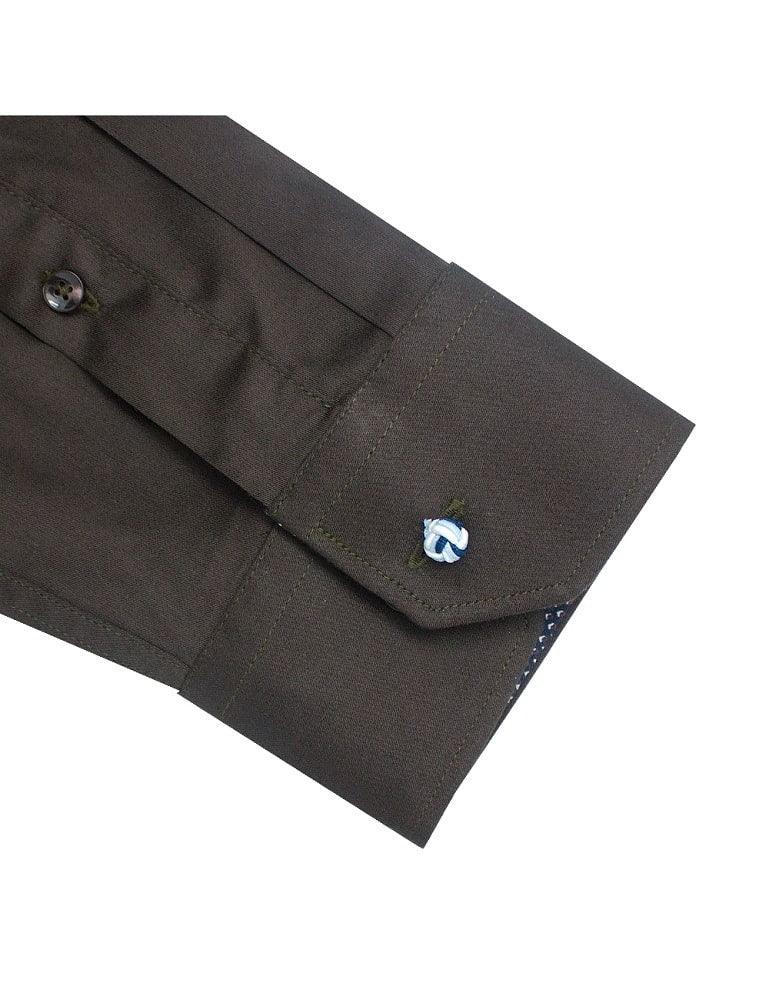 Solid Brown Modern Fit Long Sleeve Shirt — The Shirt Bar