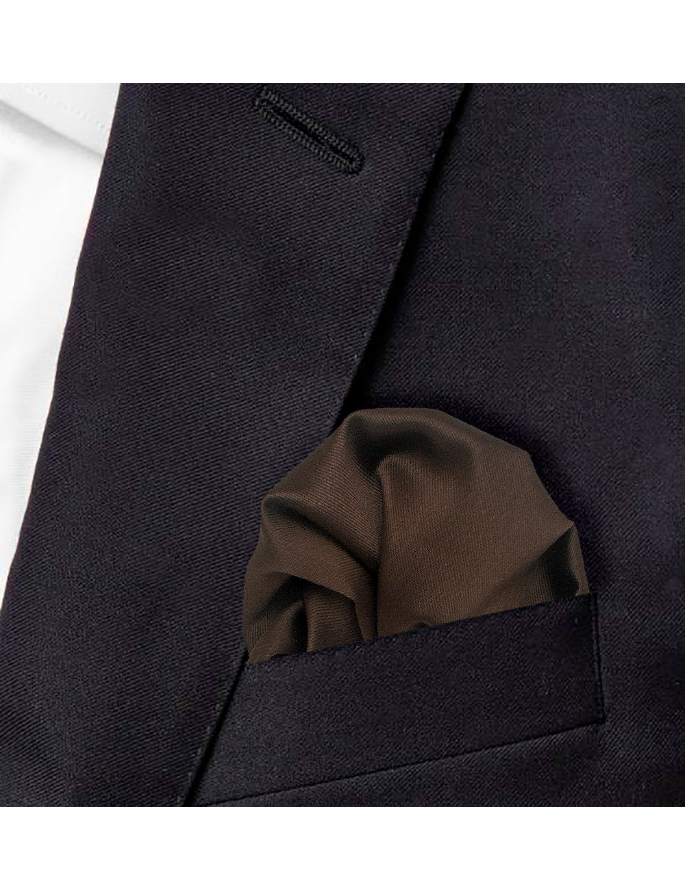 Solid Brown Woven Pocket Square — The Shirt Bar