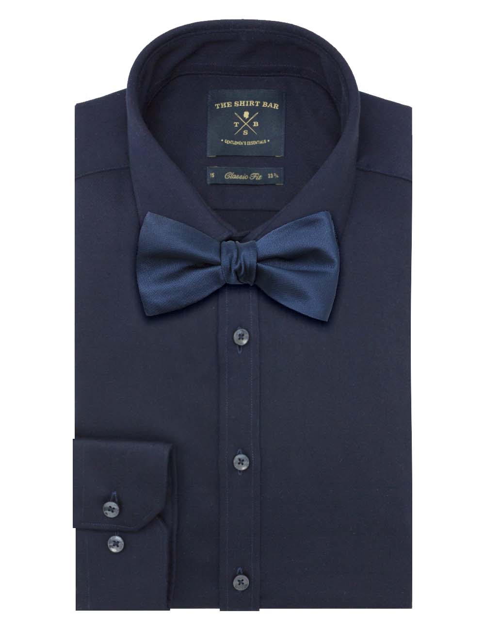 Solid Space Navy Woven Bowtie