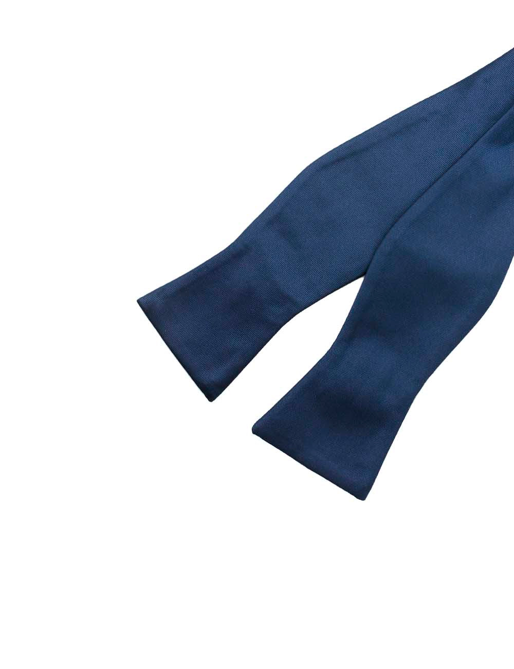 Solid Space Navy Woven Bowtie