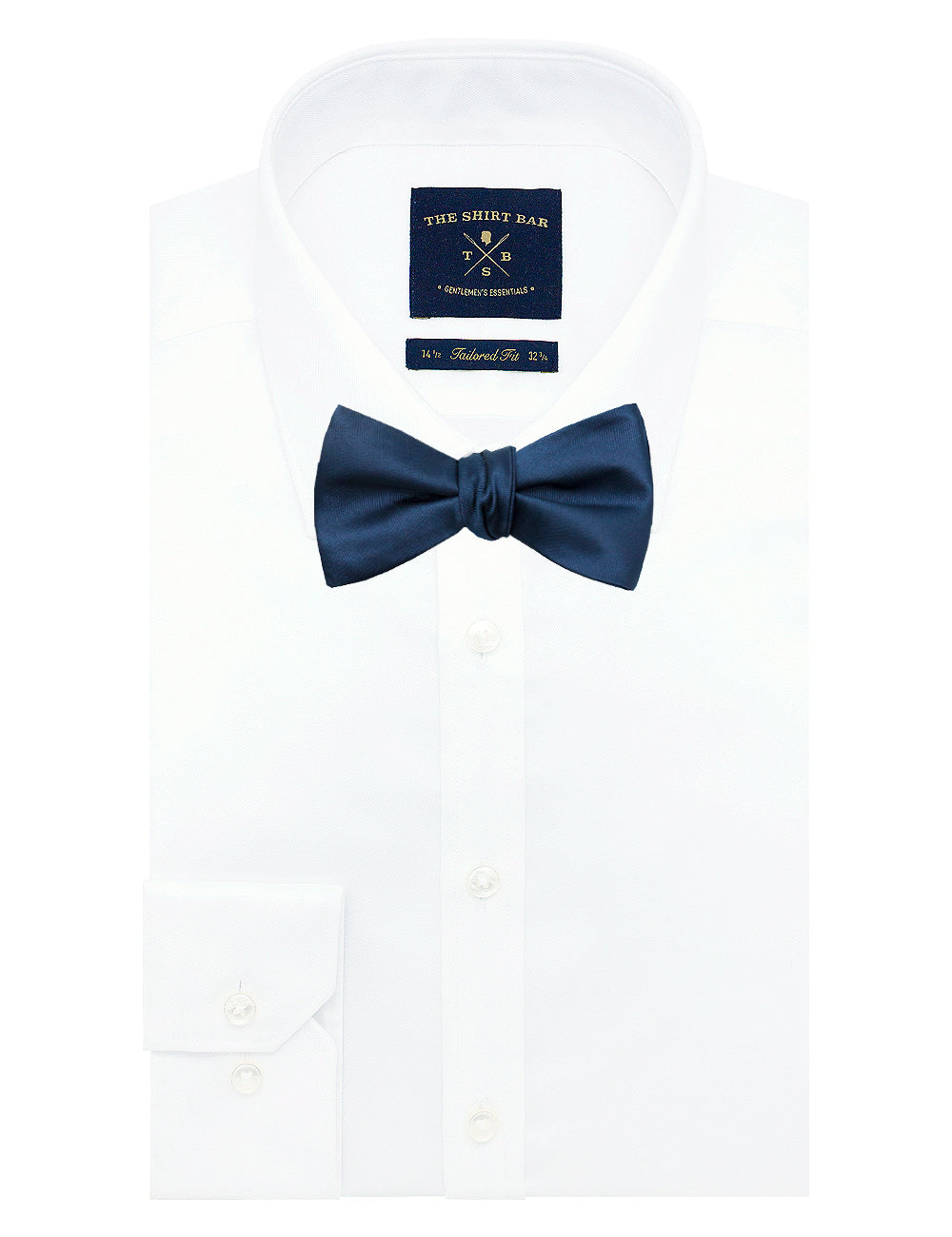 Solid Peacoat Blue Woven Self Tie Bowtie