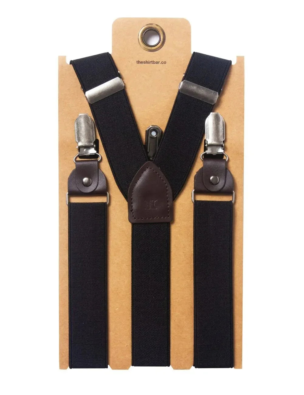 Single Back Clip 3cm Suspender with Leather — The Shirt Bar