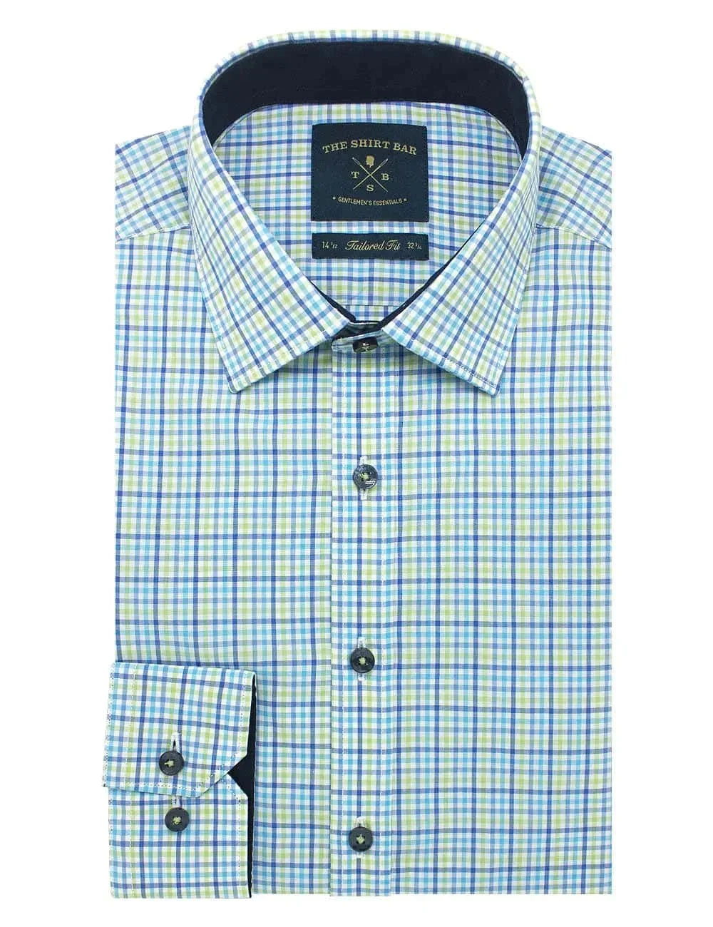 Green Checks Slim Fit Long Sleeve Shirt — The Shirt Bar