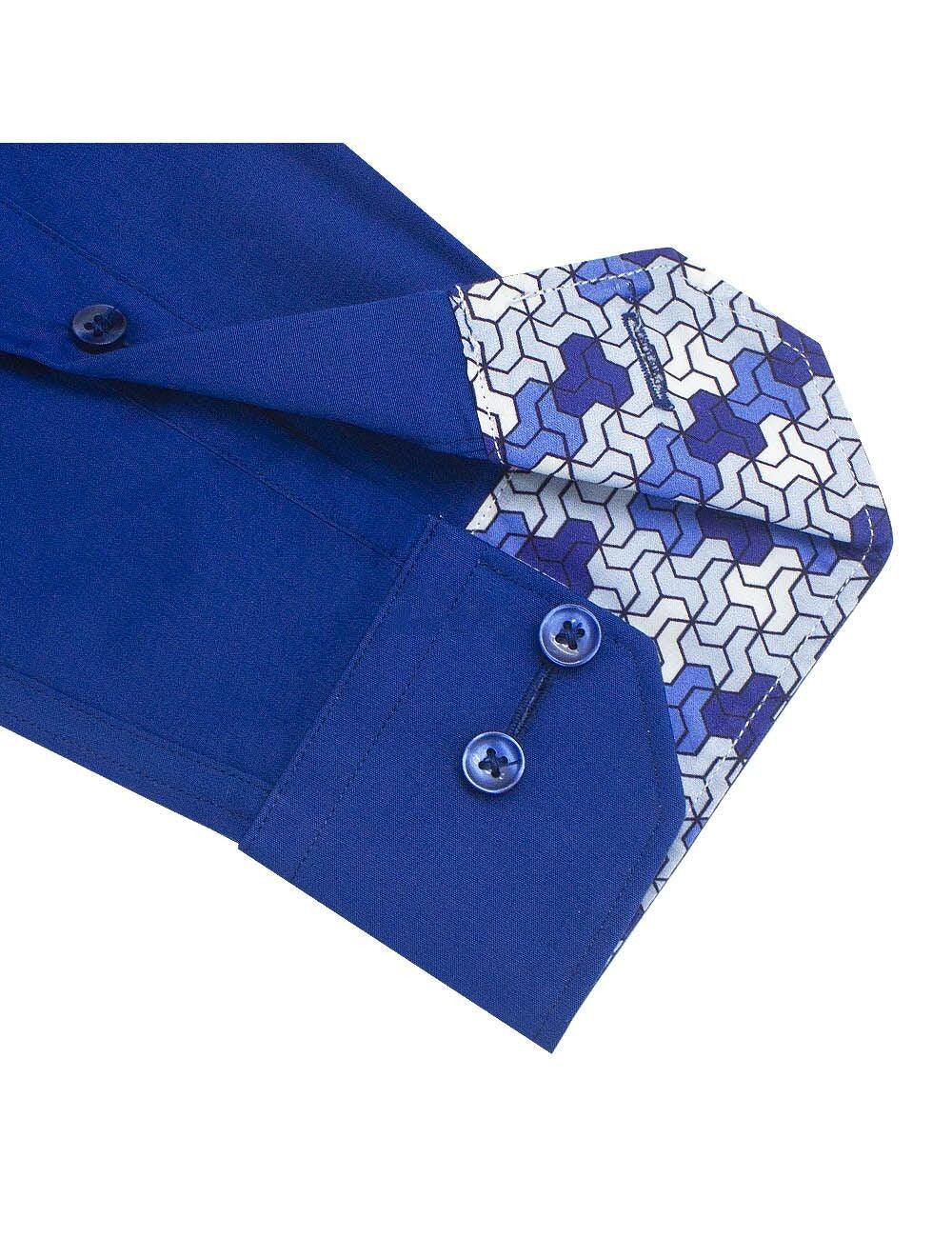 Solid Blue Eco-ol Bamboo Slim Fit Long Sleeve Shirt — The Shirt Bar