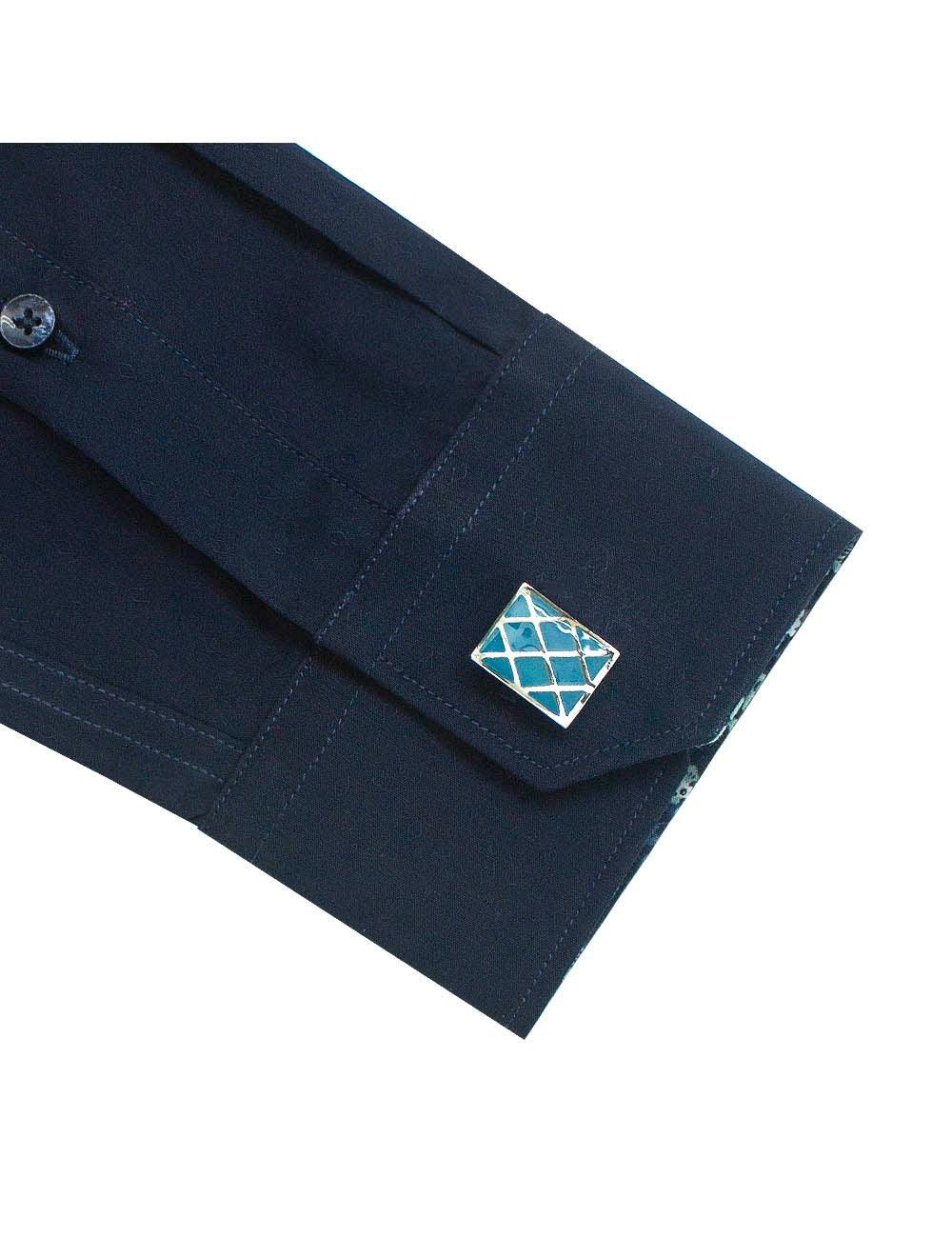 Solid Navy Twill Eco-ol Bamboo Slim Fit Cutaway Collar Long Sleeve Shirt — The Shirt Bar