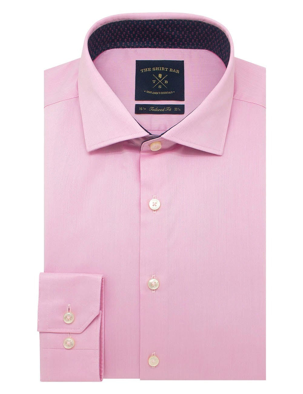 Solid Pink Twill Slim Fit Long Sleeve Shirt