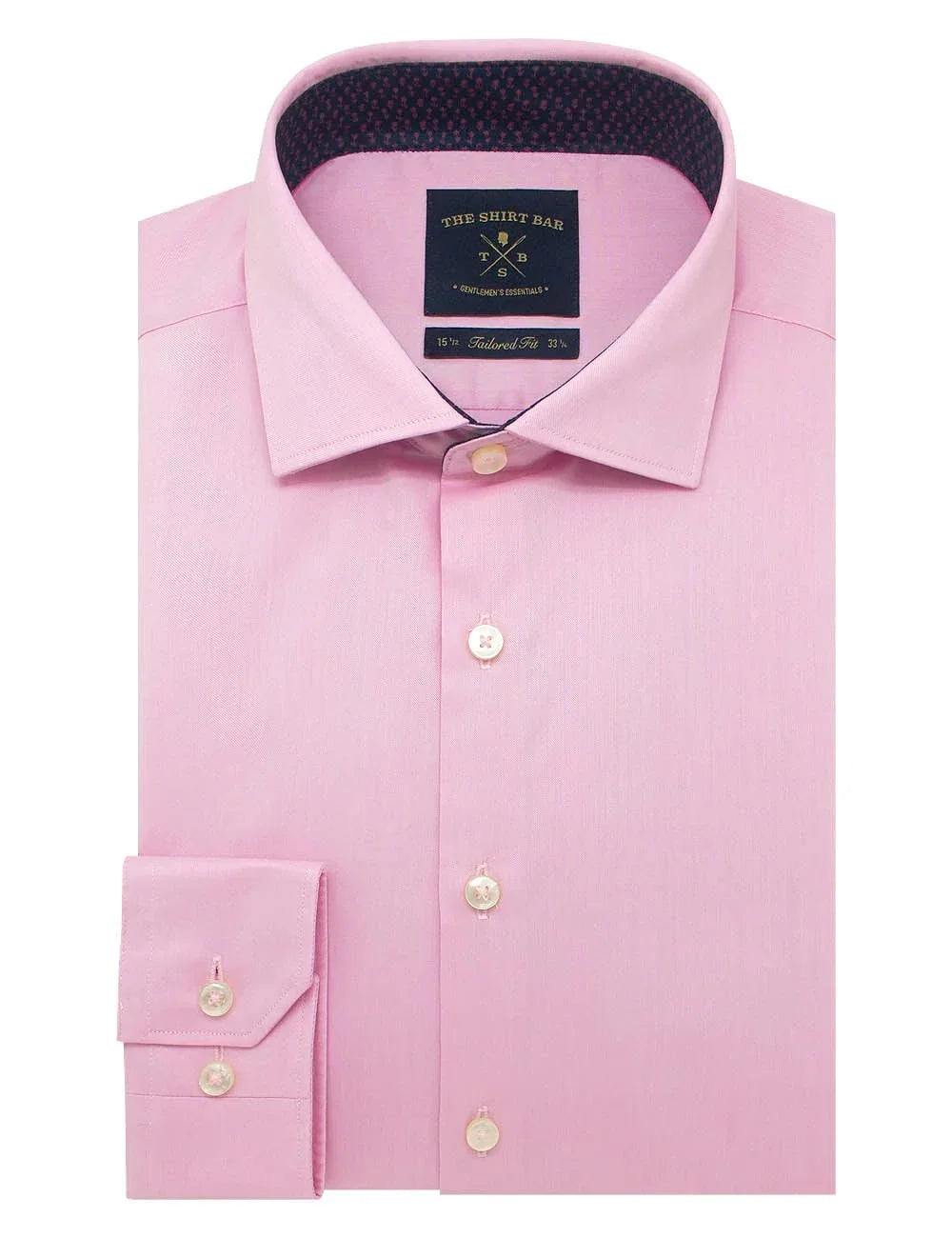 Solid Pink Twill Slim Fit Long Sleeve Shirt — The Shirt Bar