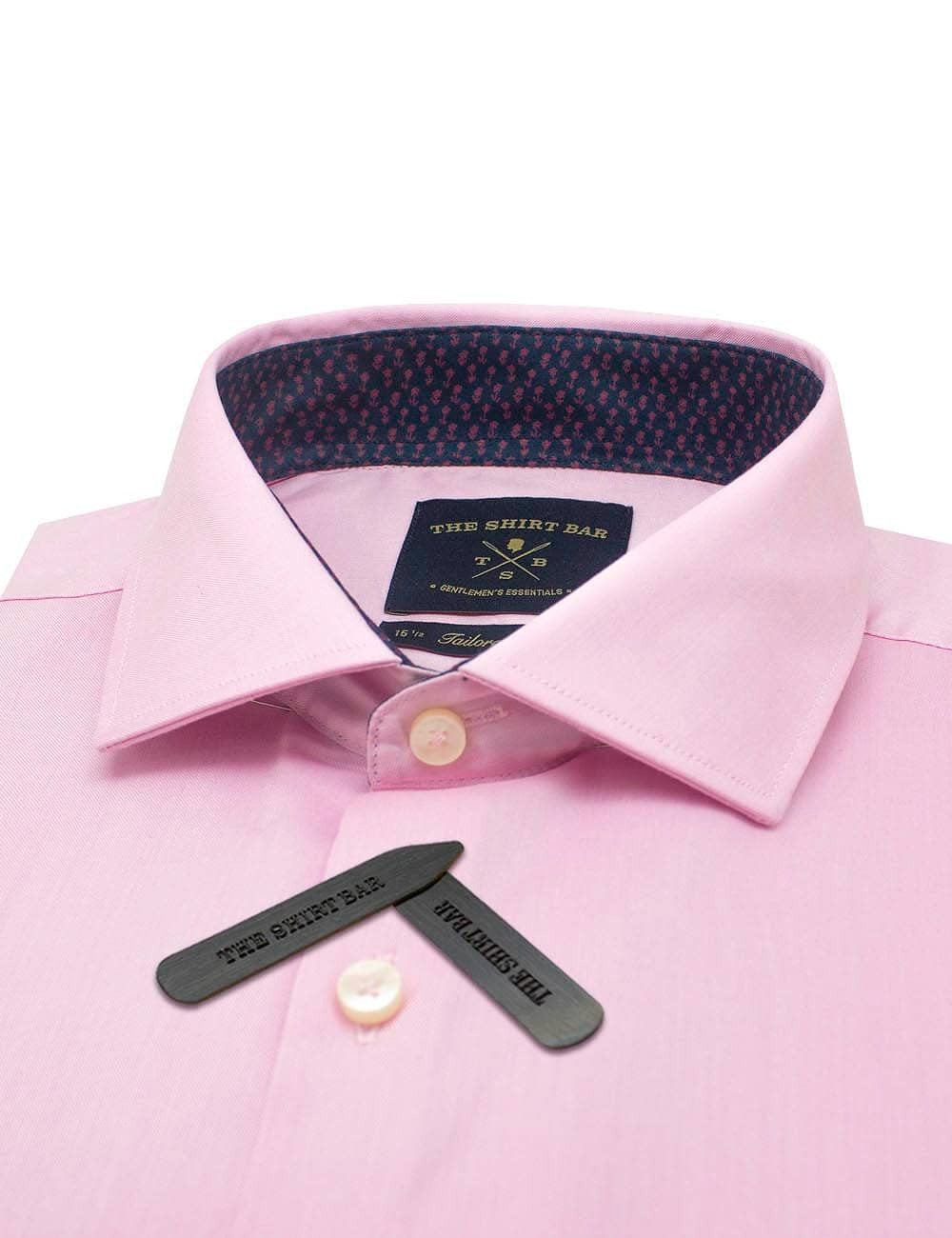 Solid Pink Twill Slim Fit Long Sleeve Shirt