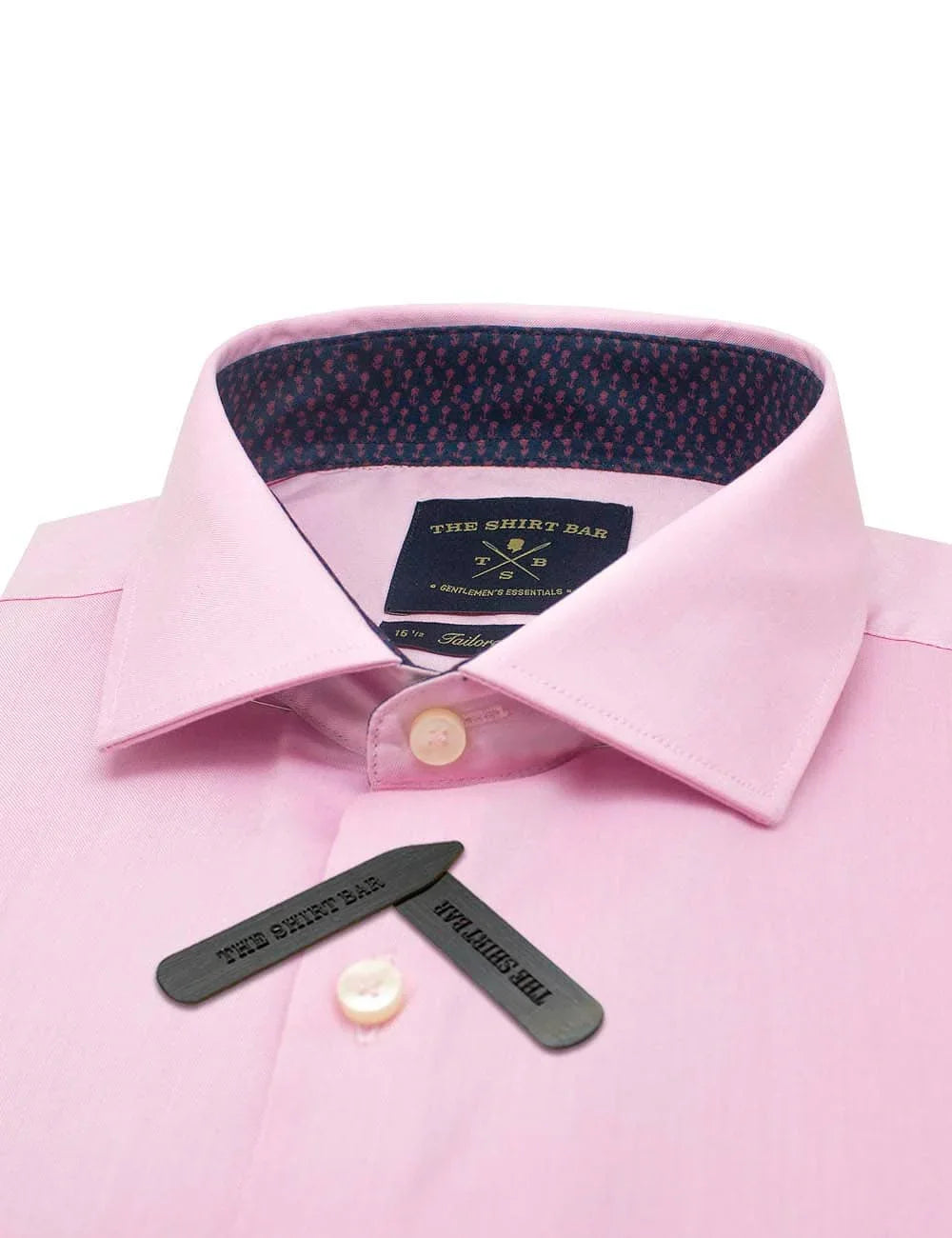 Solid Pink Twill Slim Fit Long Sleeve Shirt — The Shirt Bar