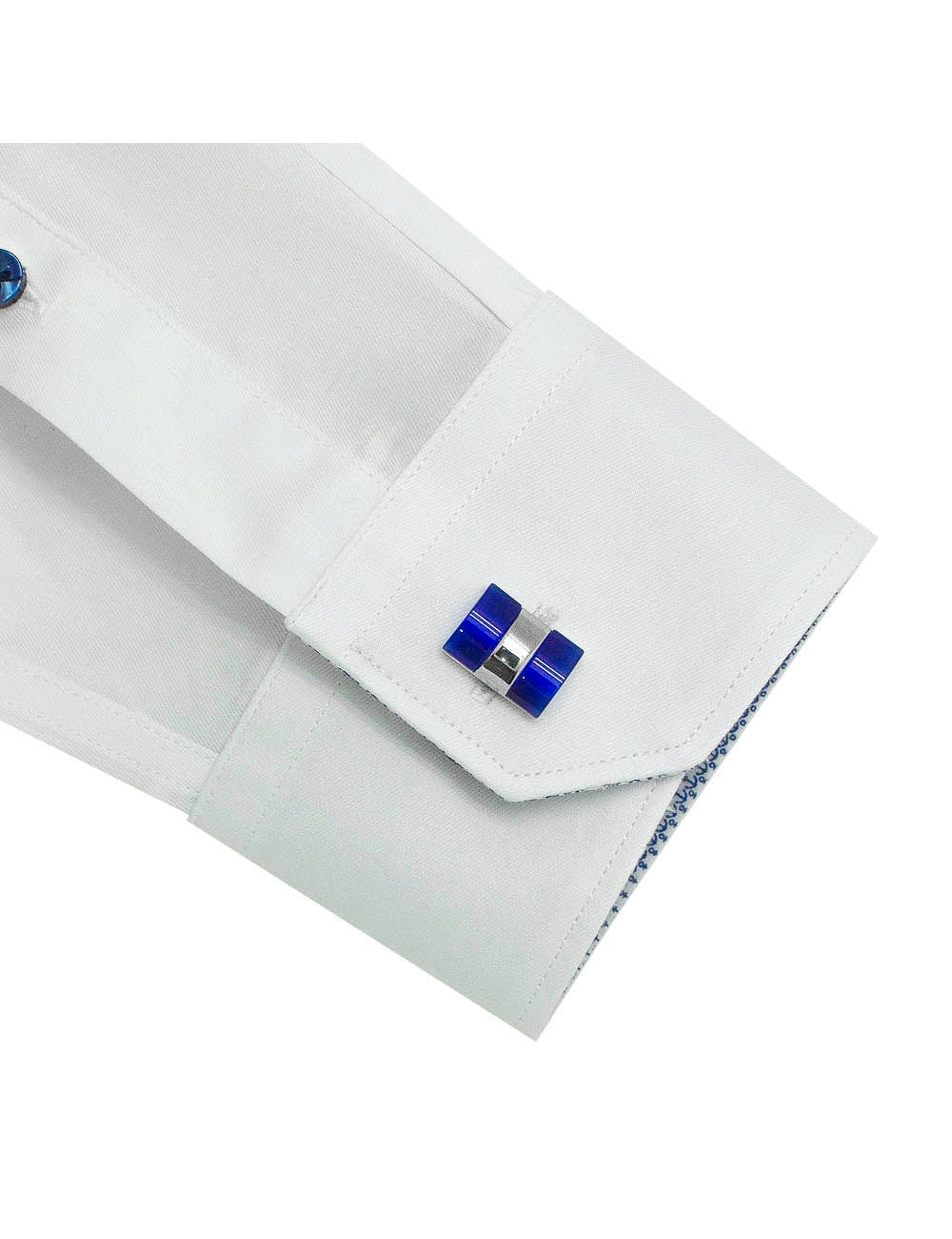 Solid White Twill Spill Resist Slim Fit Long Sleeve Shirt