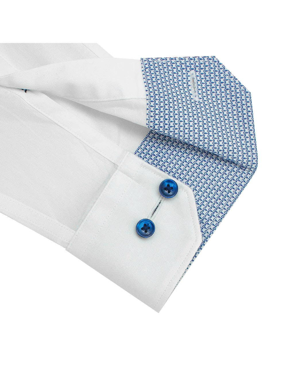 Solid White Twill Spill Resist Slim Fit Long Sleeve Shirt