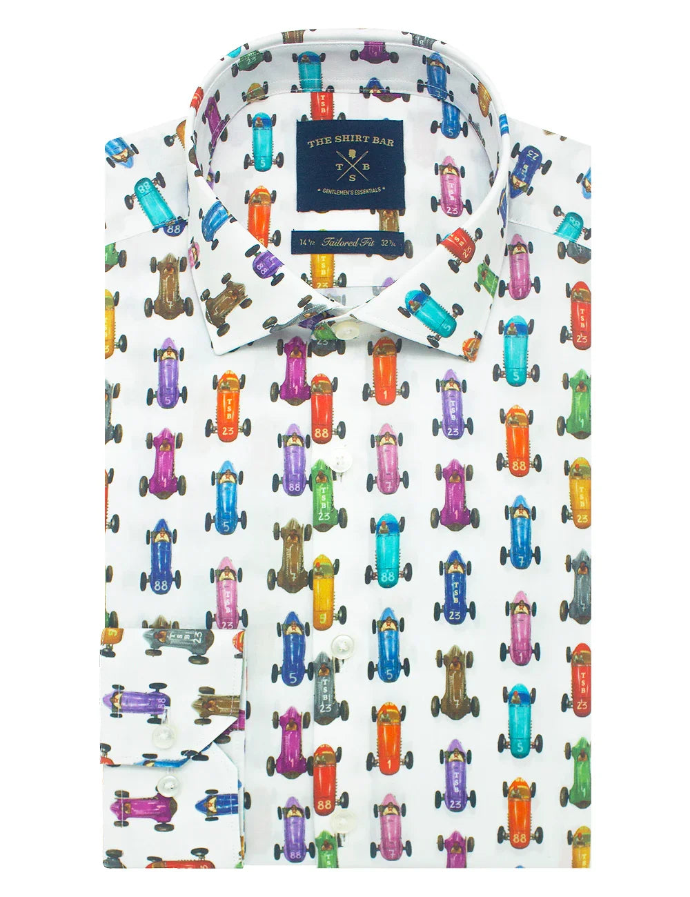 Singapore Collection: F1 Race Car Italian Print Slim Fit Long Sleeve Shirt — The Shirt Bar