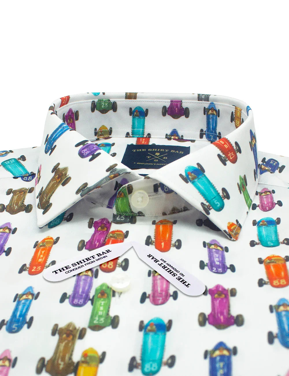Singapore Collection: F1 Race Car Italian Print Slim Fit Long Sleeve Shirt — The Shirt Bar