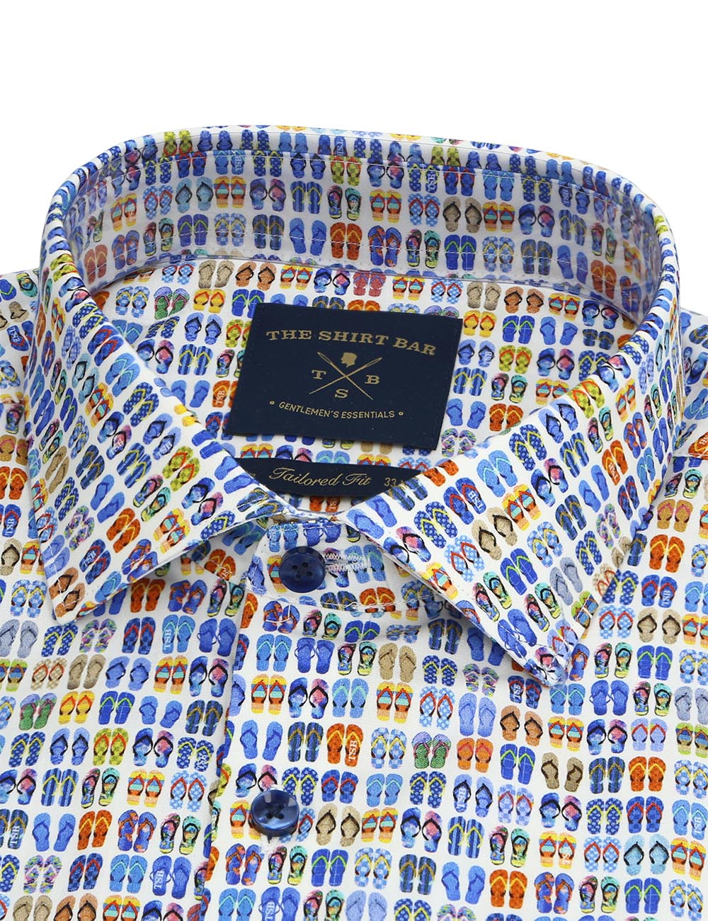 Multi-Color Flip Flop Print Italian Fabric Slim Fit Silky Finish Shirt