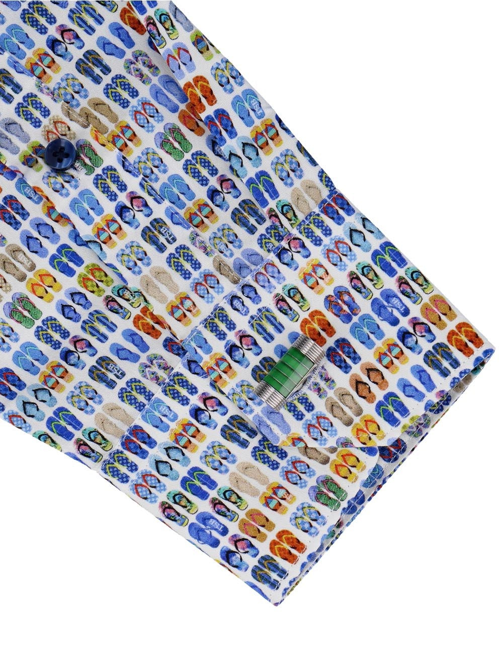 Multi-Color Flip Flop Print Italian Fabric Slim Fit Silky Finish Shirt