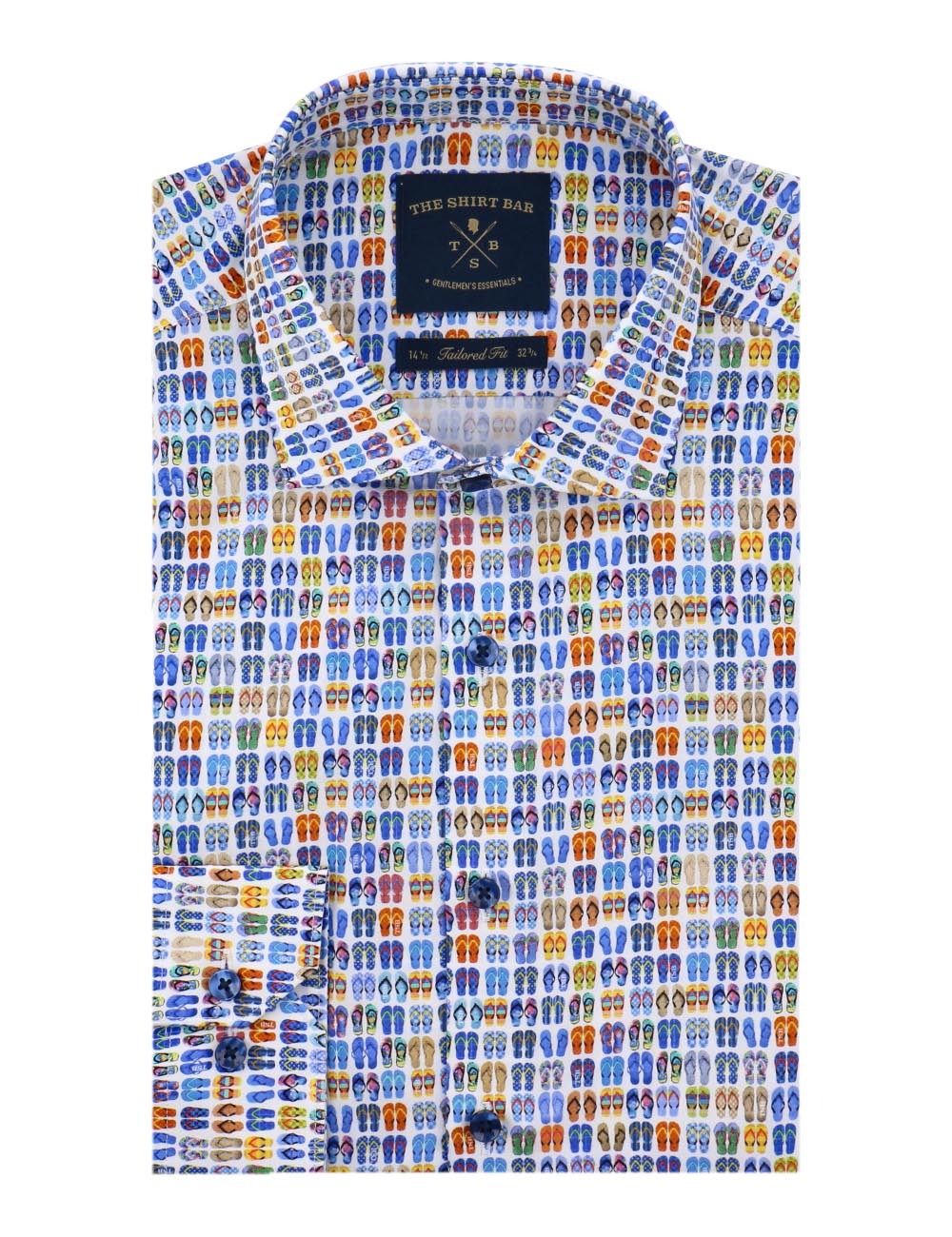 Multi-Color Flip Flop Print Italian Fabric Slim Fit Silky Finish Shirt