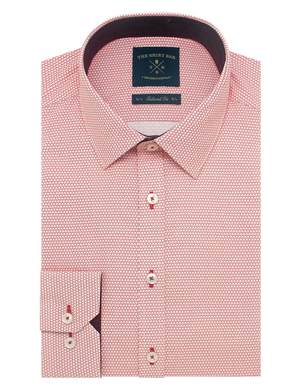 Singapore Collection: Red Anchor Print Slim Fit Long Sleeve Shirt — The Shirt Bar
