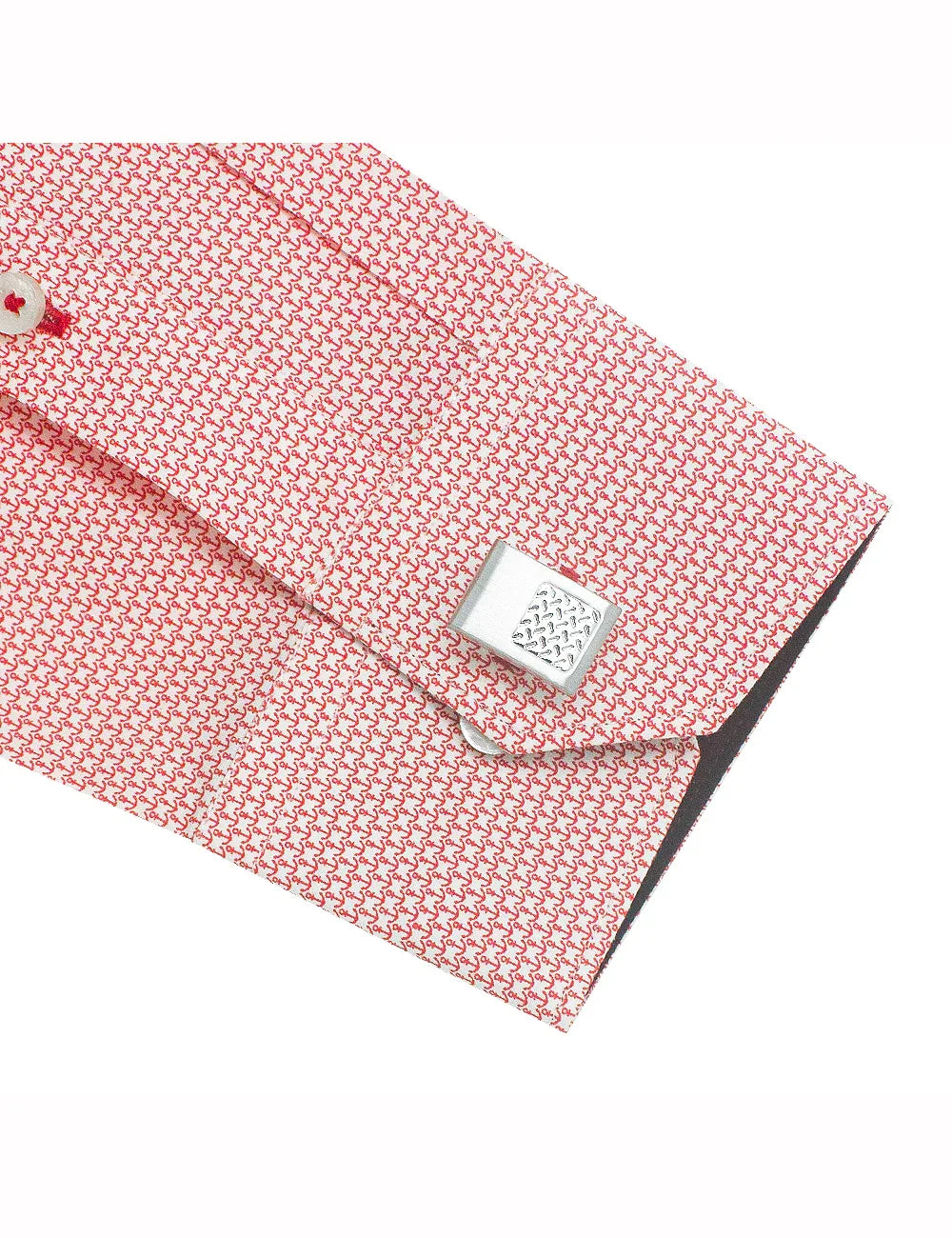 Singapore Collection: Red Anchor Print Slim Fit Long Sleeve Shirt — The Shirt Bar