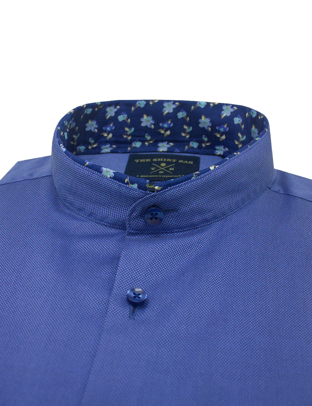 Blue Dobby Easy Iron Club Collar Slim Fit Long Sleeve Shirt — The Shirt Bar