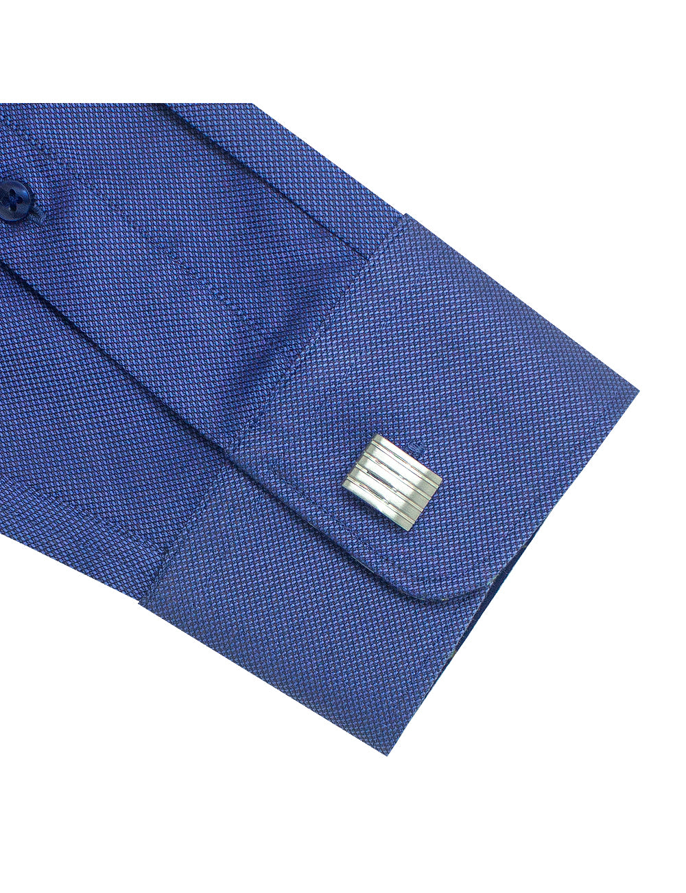 Blue Dobby Easy Iron Club Collar Slim Fit Long Sleeve Shirt