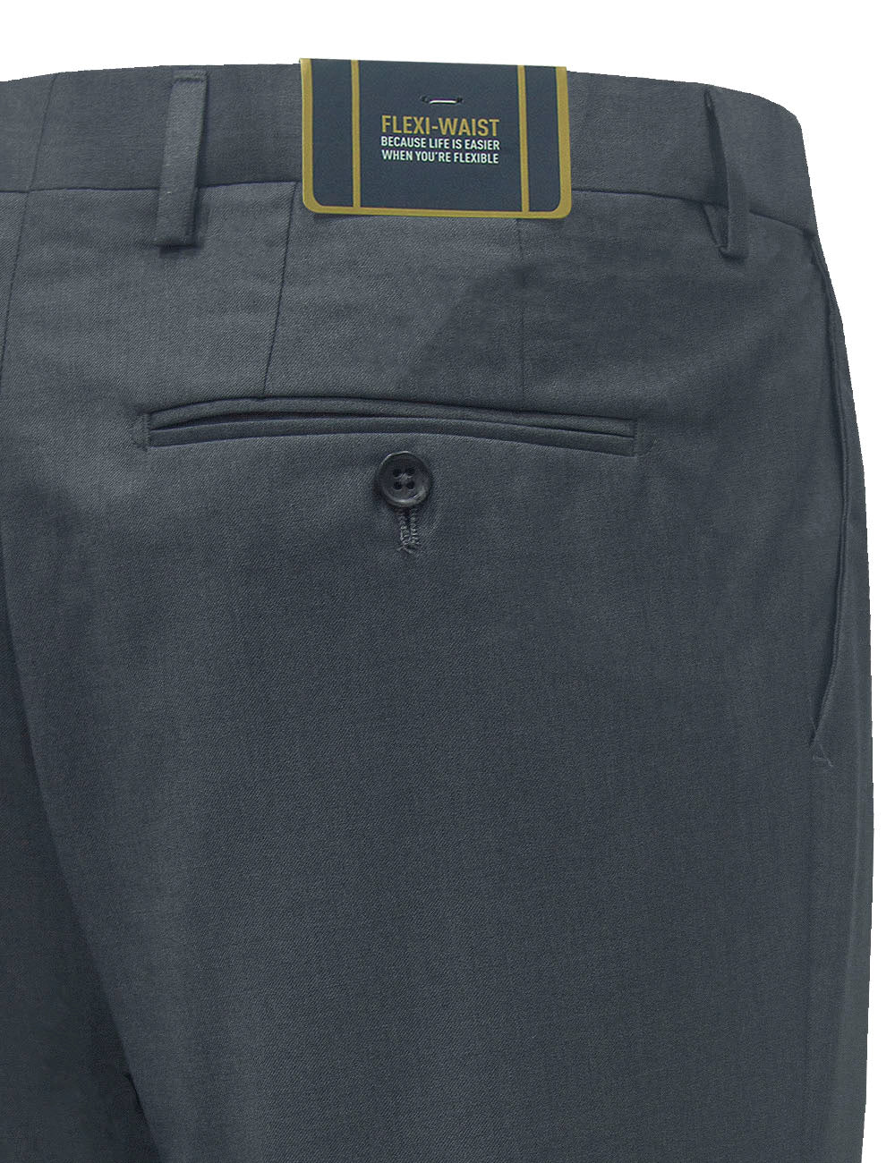 Slim / Tailored Fit Grey Jetsetter Flexi Waist Smart Pocket Dress Pants