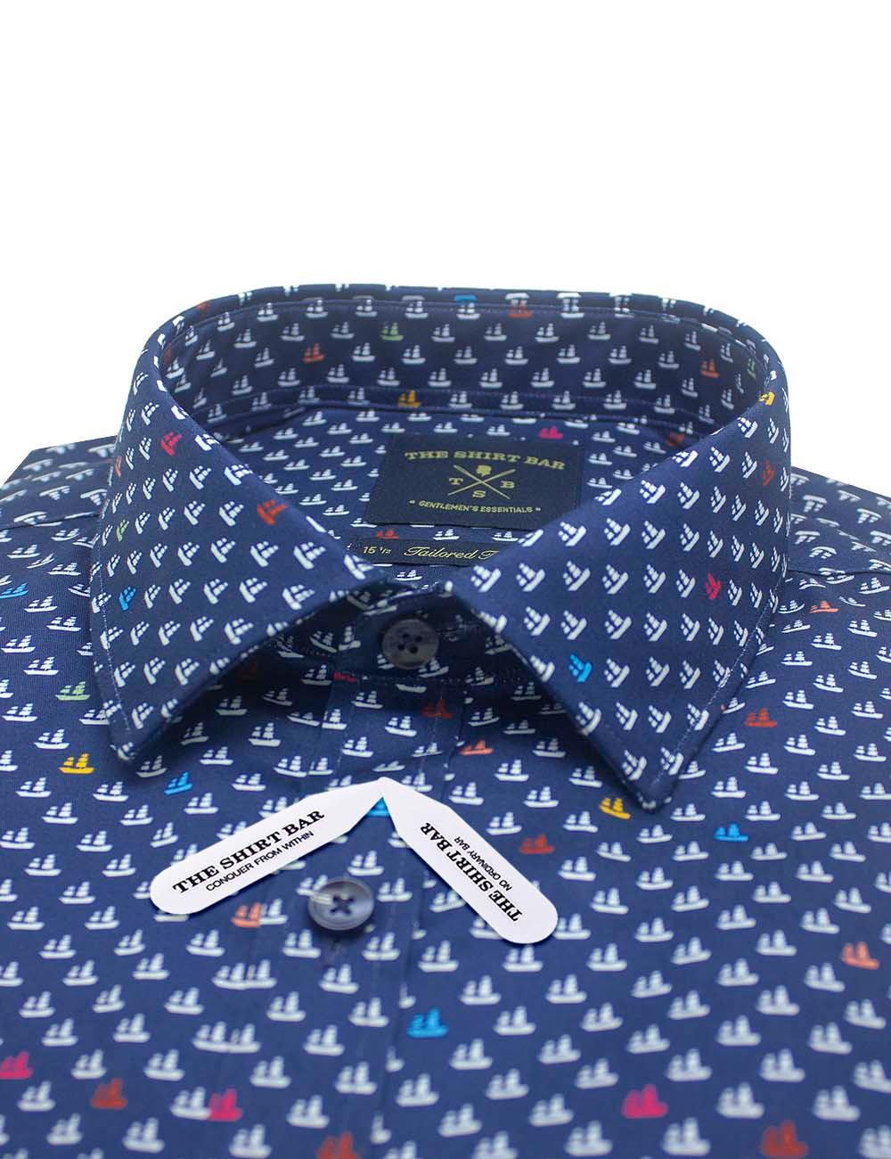 Singapore Collection: Junk Boat Digital Print Slim Fit Long Sleeve Shirt — The Shirt Bar