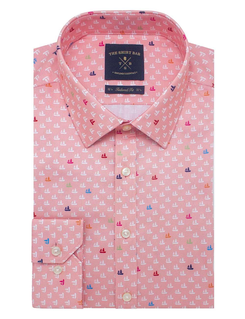Singapore Collection: Junk Boat Digital Print Slim Fit Long Sleeve Shirt — The Shirt Bar