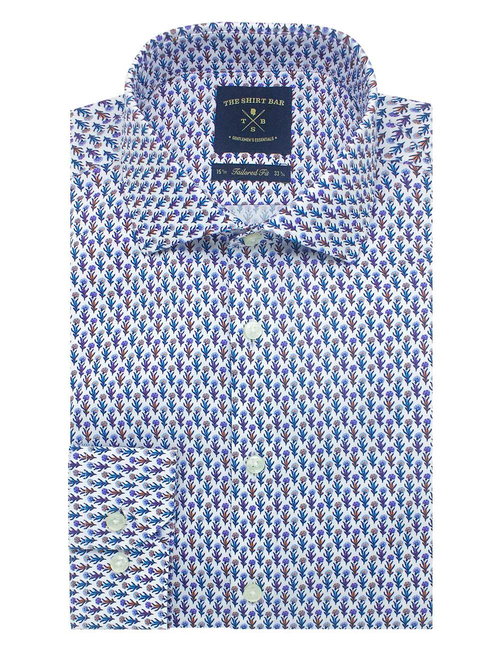 Floral Print with Silky Finish Slim Fit Long Sleeve Shirt — The Shirt Bar