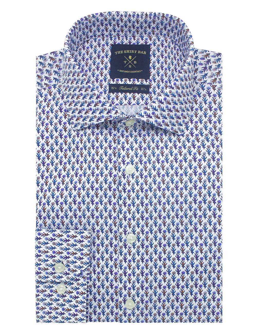 Floral Print with Silky Finish Slim Fit Long Sleeve Shirt