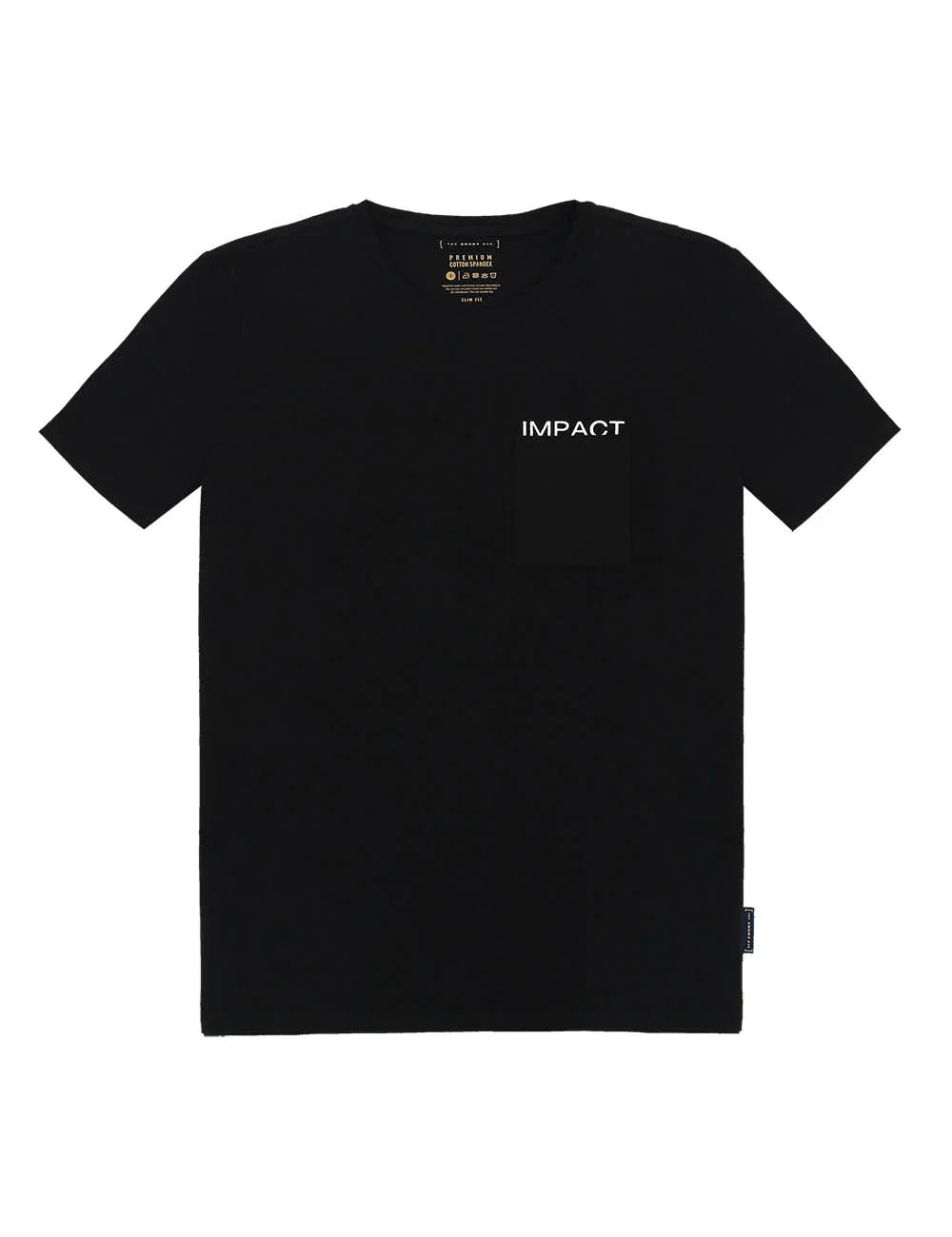 Premium Cotton Stretch Crew Neck With Pocket and IMPACT Print Slim Fit T-Shirt — The Shirt Bar