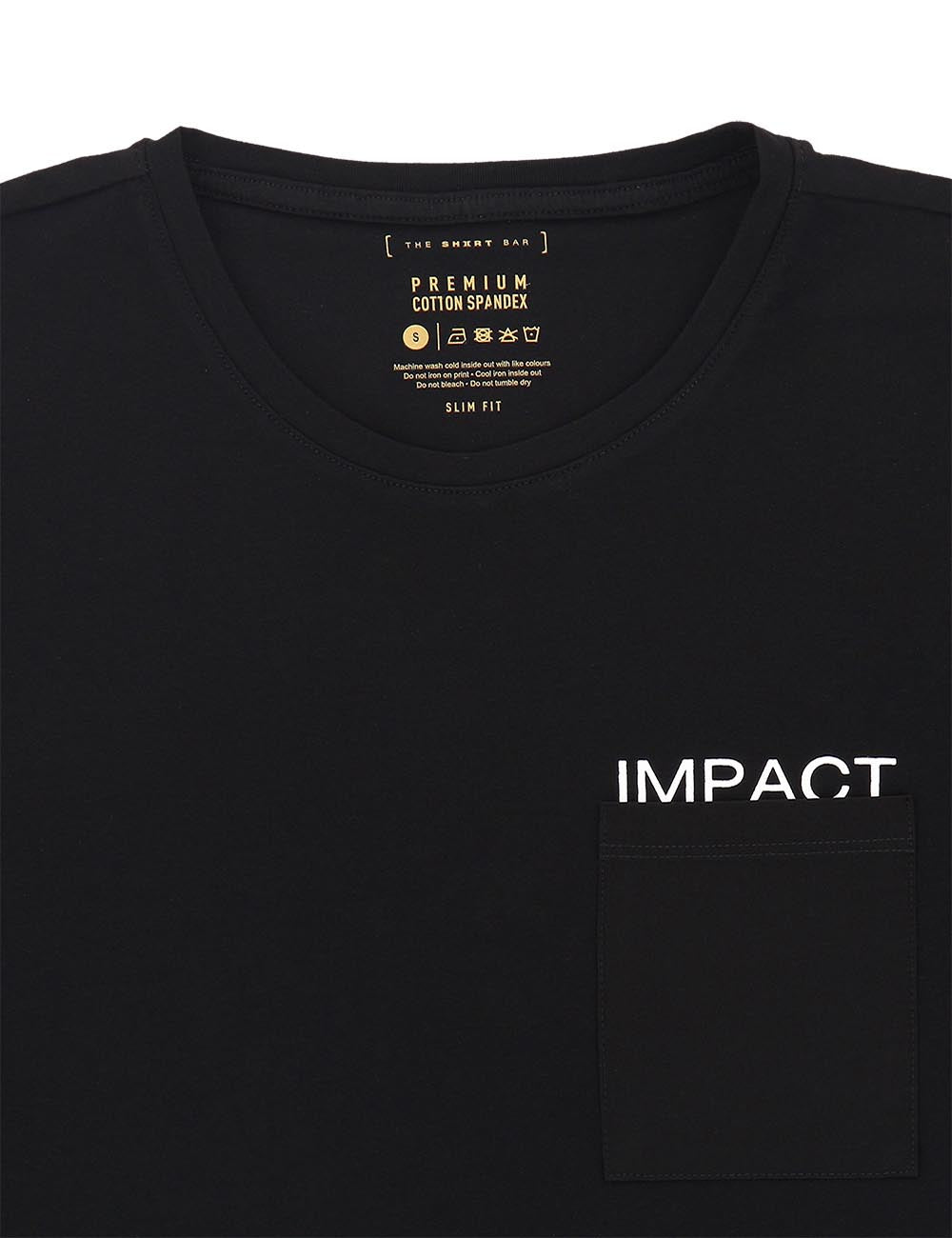 Premium Cotton Stretch Crew Neck With Pocket and IMPACT Print Slim Fit T-Shirt