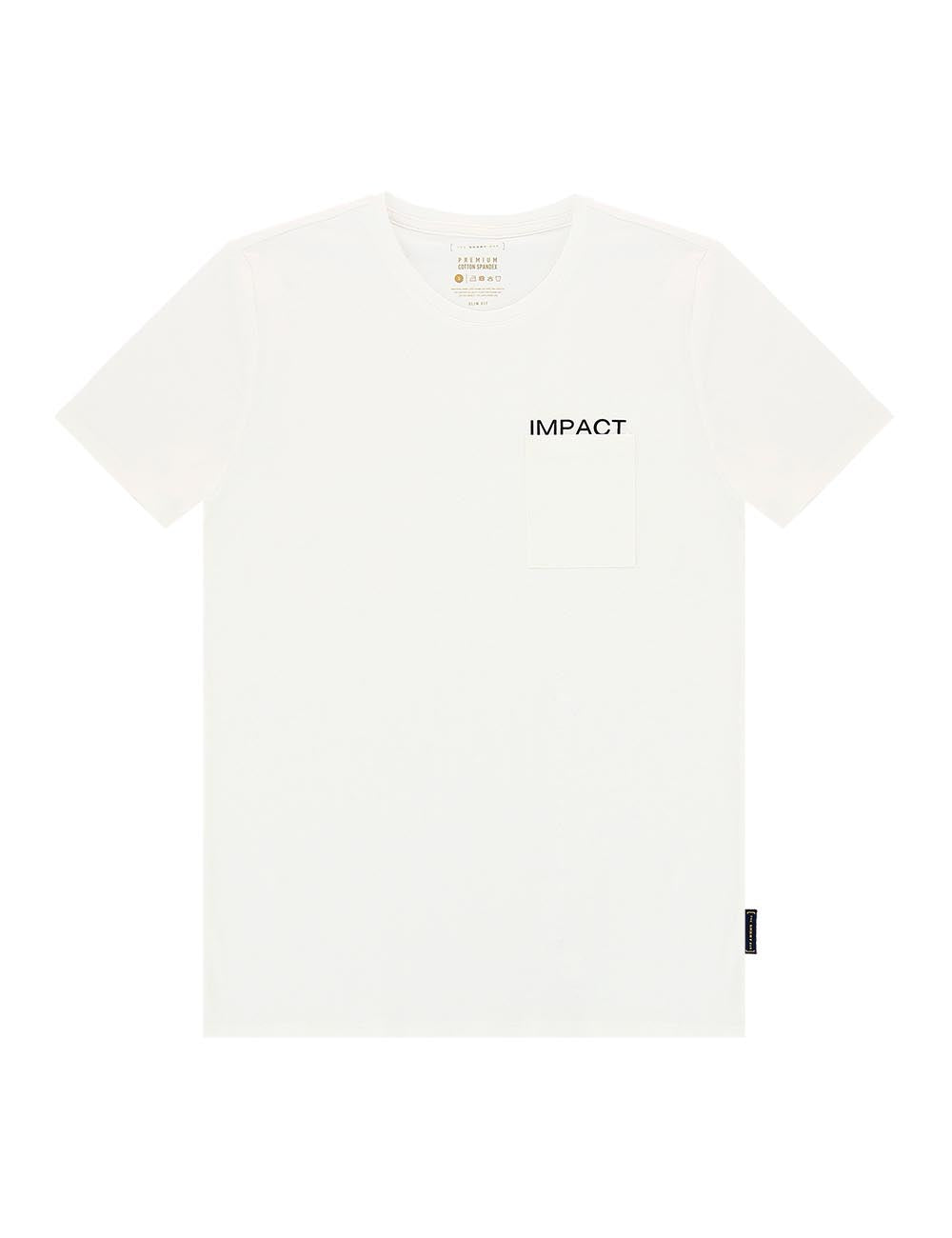 Premium Cotton Stretch Crew Neck With Pocket and IMPACT Print Slim Fit T-Shirt